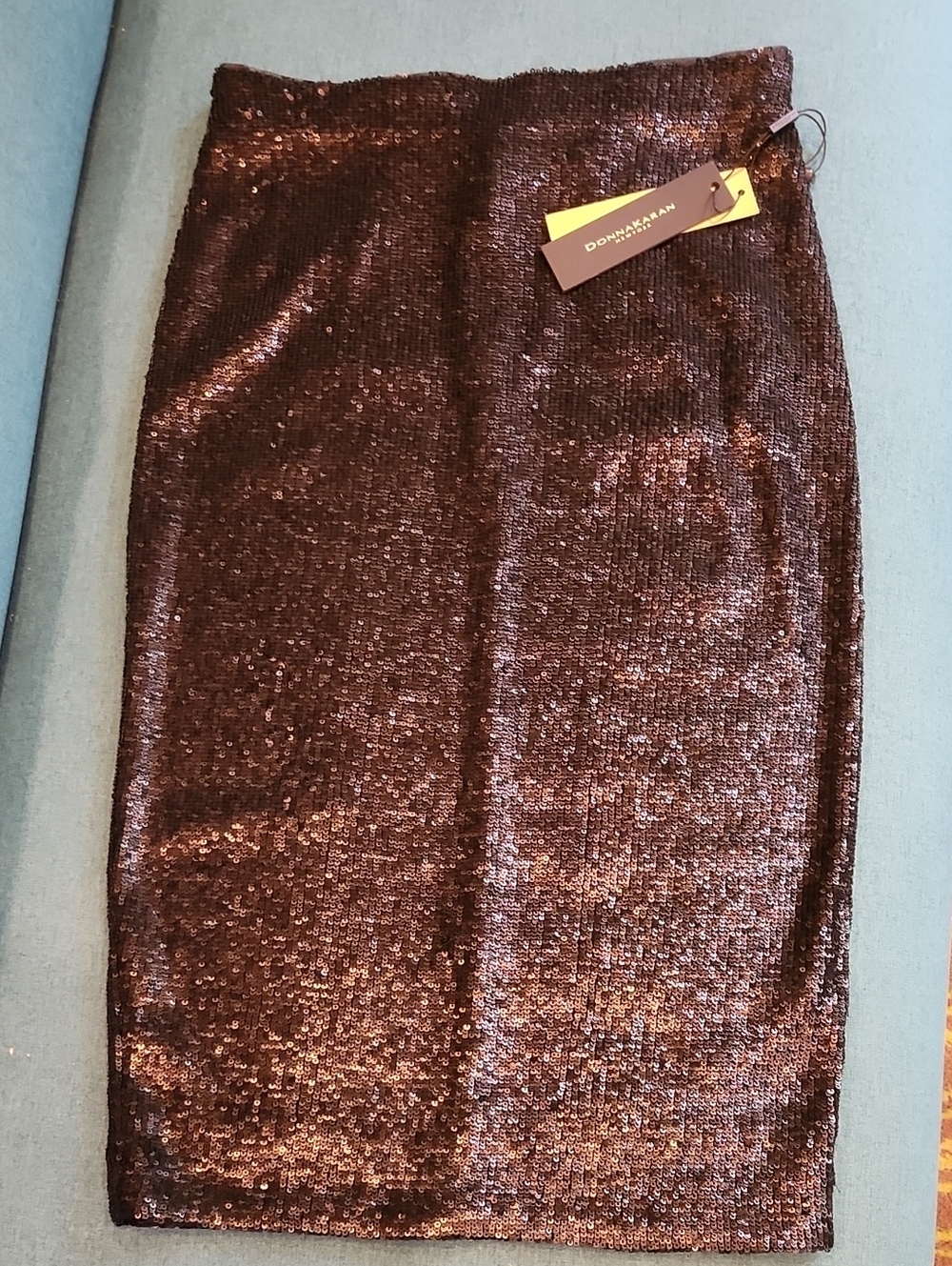 Donna Karan Black Sequin Pencil Skirt